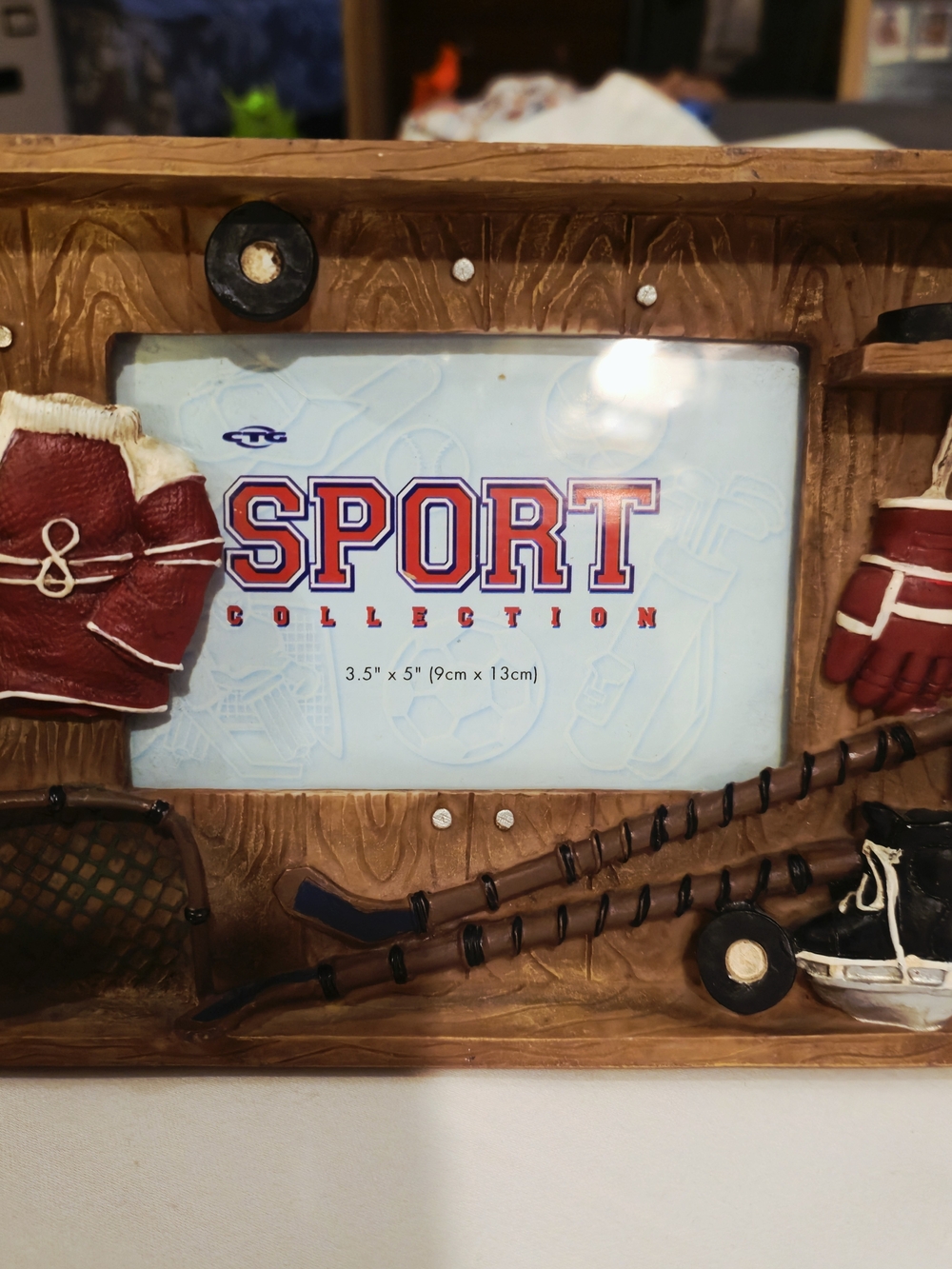 Sport Collection Hockey Photo Frame with Red Glove Accents